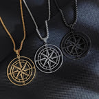 Compass Necklace Compass Pendant Wind Rose Cardinal Points black