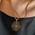 Compass Necklace Compass Pendant Wind Rose Cardinal Points gold