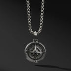 Men's Compass Pendant Necklace Wind Rose