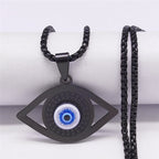 Greek Turkish Evil Eye Necklace Matiasma Mataki Black Pendant