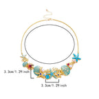 Gold and blue seashell necklace