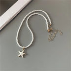 Colorful White Shell Starfish Necklace
