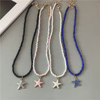 Colorful Blue Shell Starfish Necklace