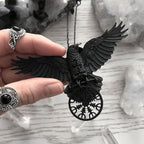 Odin’s Raven Necklace Celtic Viking Pendant for Men and Women Nordic