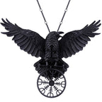 Odin’s Raven Necklace Celtic Viking Pendant for Men and Women Nordic
