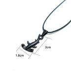 Black hammerhead shark pendant cord necklace