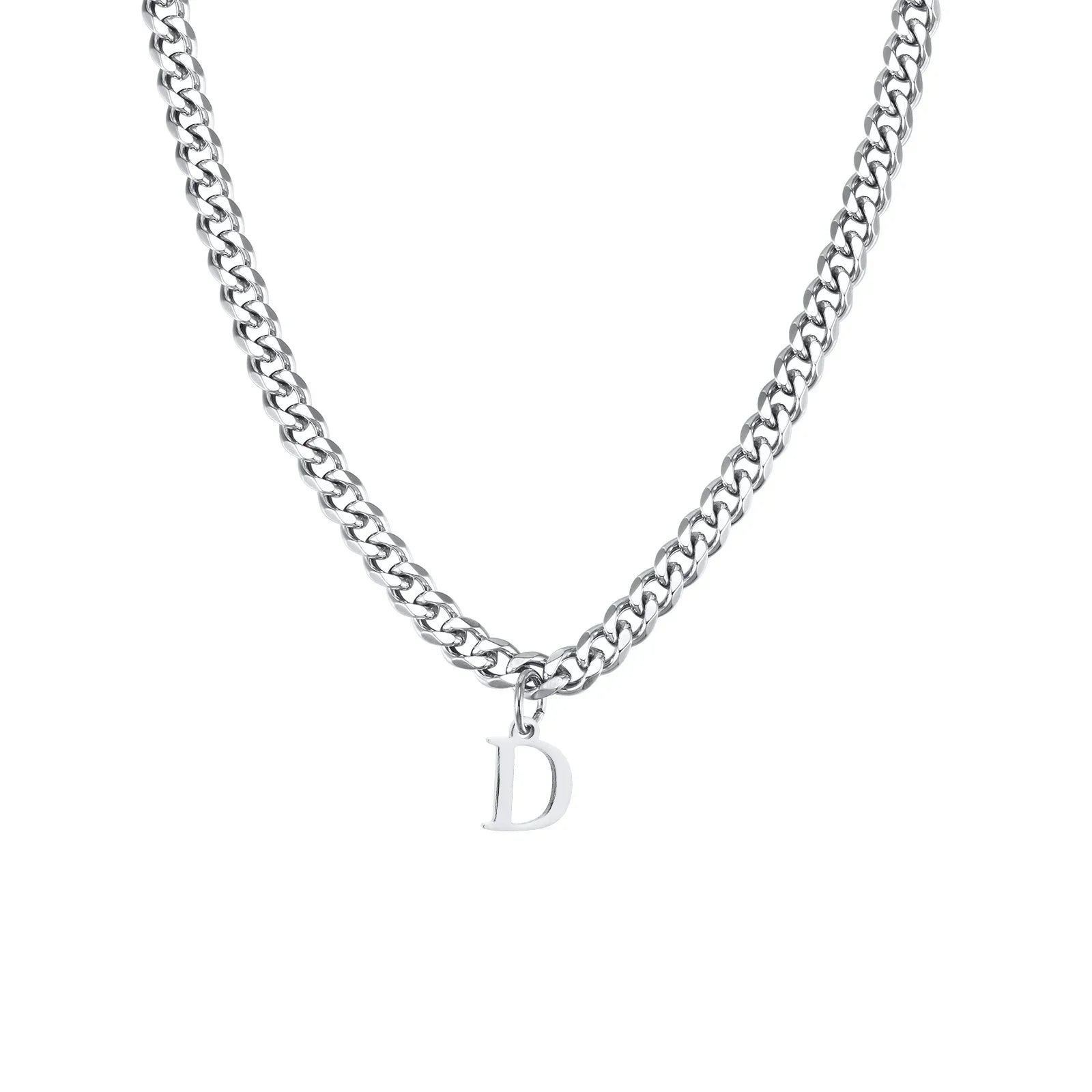 Men's necklace with personalized initial pendant d