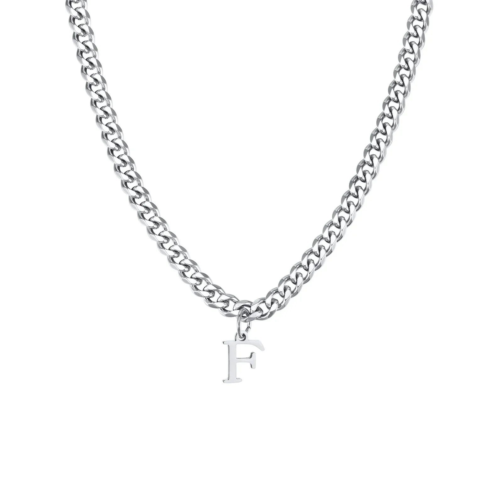 Men's necklace with personalized initial pendant f