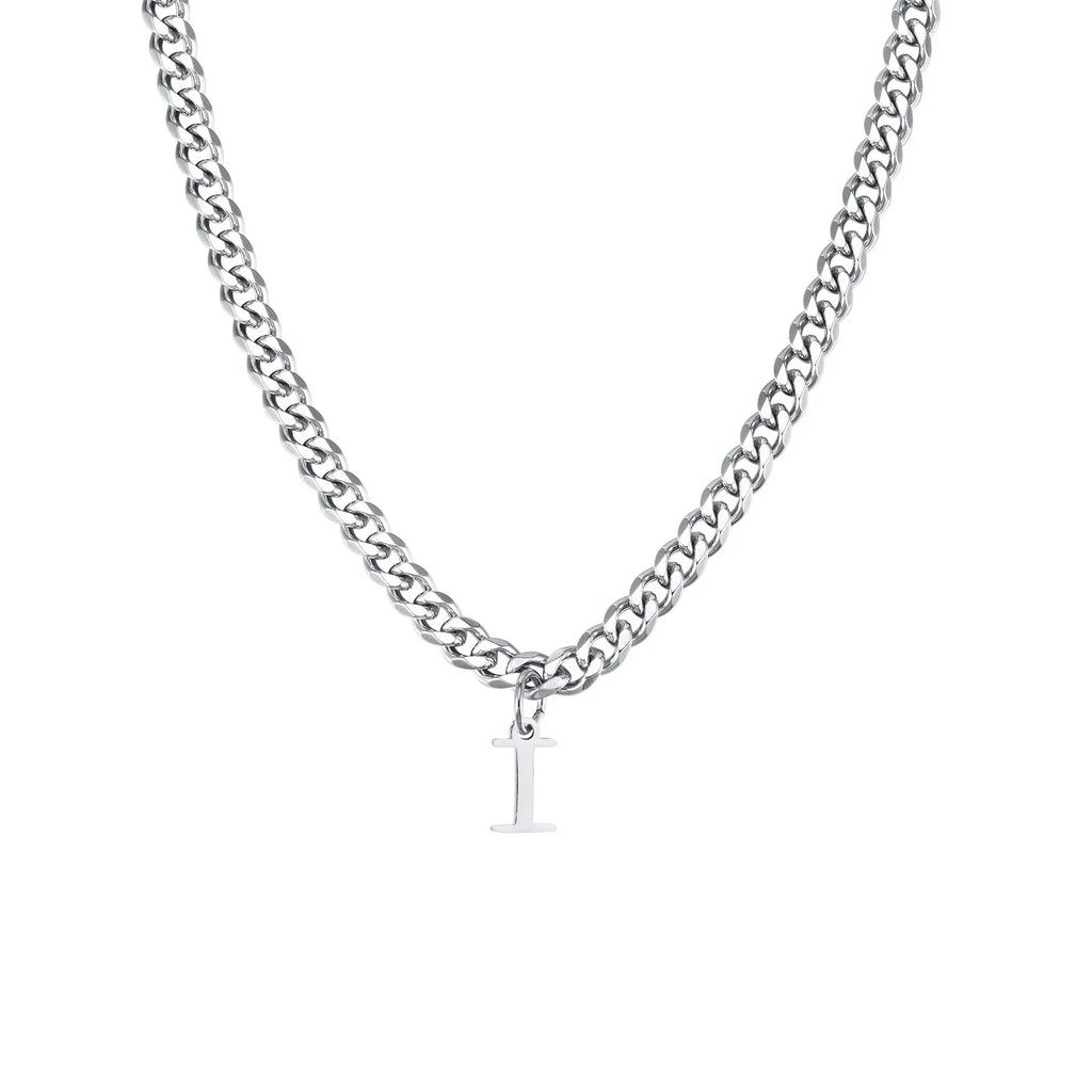 Men's necklace with personalized initial pendant i