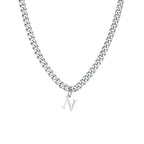 Men's necklace with personalized initial pendant n