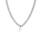 Men's necklace with personalized initial pendant p