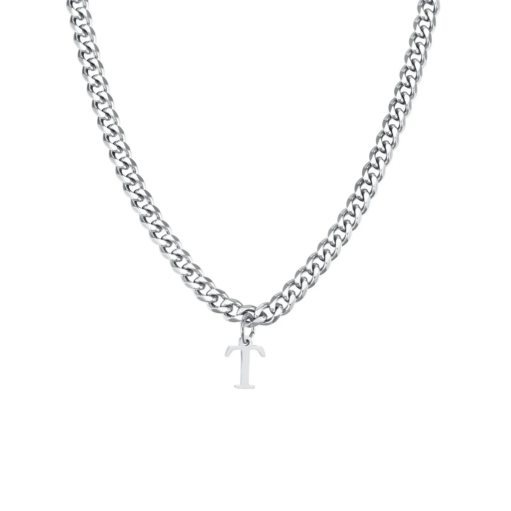 Men's necklace with personalized initial pendant t