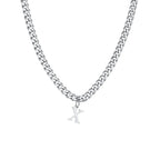 Men's necklace with personalized initial pendant x