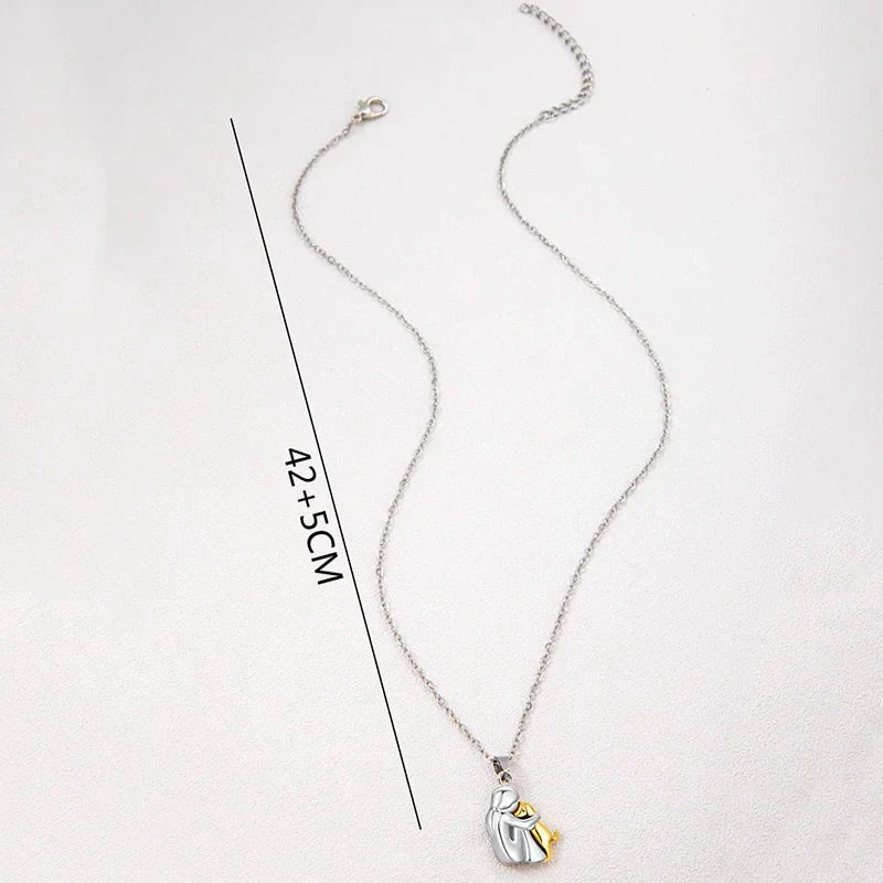 Cat and Owner Love Hug Necklace