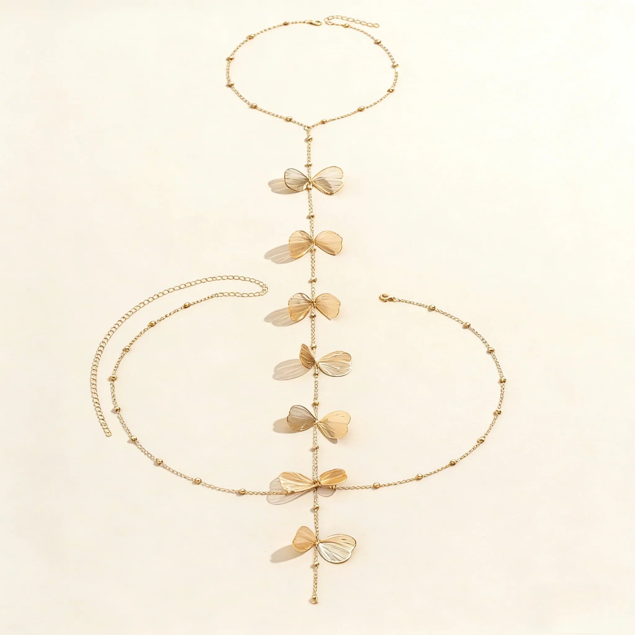 Flower Back Necklace - Women's Back Chain