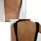 Butterfly back necklace - women’s back chain gold