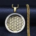 Flower of Life Necklace Gold Pendant