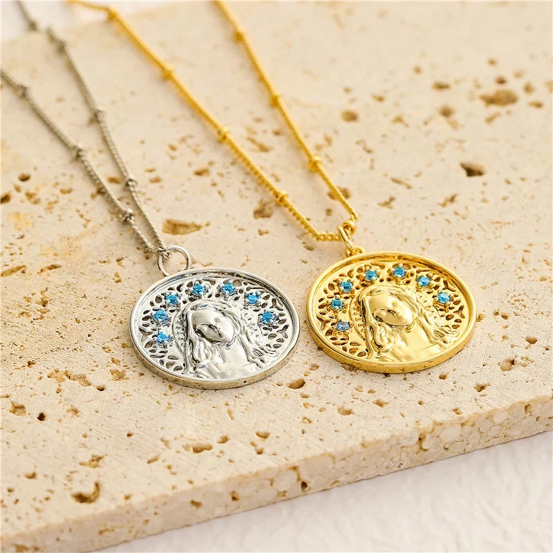Virgin Mary Necklace Christian Pendant