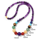 Protection Necklace with 7 Chakra Stone Pendant amethyst