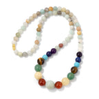 Protection Necklace with 7 Chakra Stone Pendant amazonite