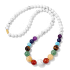 Protection Necklace with 7 Chakra Stone Pendant white howlite