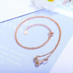 Double Infinity Pendant and Zircon Necklace, Rose Gold