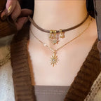 Double Sun Pendant Necklace