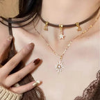 Double Sun Pendant Necklace