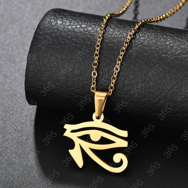 Egyptian Necklace Eye of Udjat Horus gold