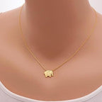Origami Elephant Necklace gold
