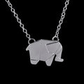 Origami Elephant Necklace silver