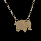 Origami Elephant Necklace gold
