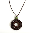 Rope Necklace with Round Pendant for Women