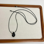 Black Water Drop Pendant Lace Necklace