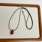 Red Water Drop Pendant Lace Necklace