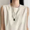 Black Water Drop Pendant Lace Necklace