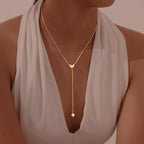 Y necklace - butterfly neckline chain for women gold