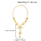 Y-necklace with shell and starfish