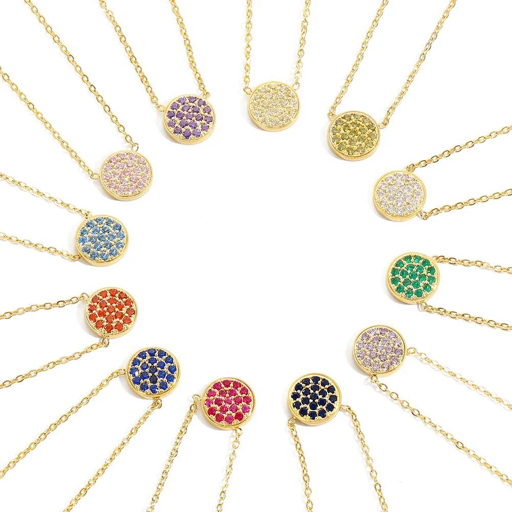 Necklace and pendant with small round birthstone