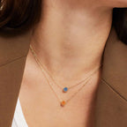 Necklace and pendant with small round birthstone