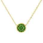 Necklace and pendant with small round birthstone May