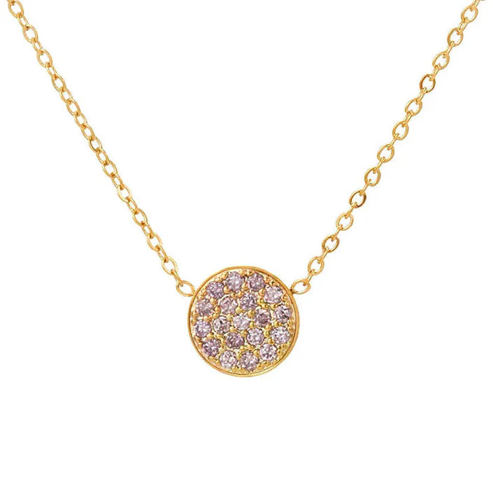 Necklace and pendant with small round birthstone February