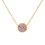 Necklace and pendant with small round birthstone June
