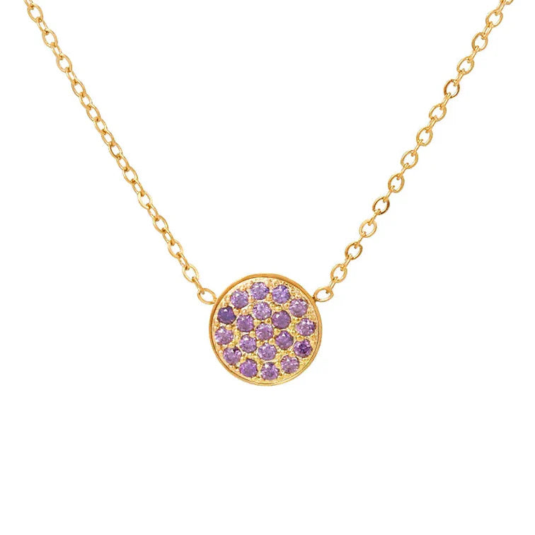 Necklace and pendant with small round birthstone June