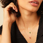 Necklace and pendant with small round birthstone May
