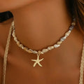 Necklace and shell and starfish pendant