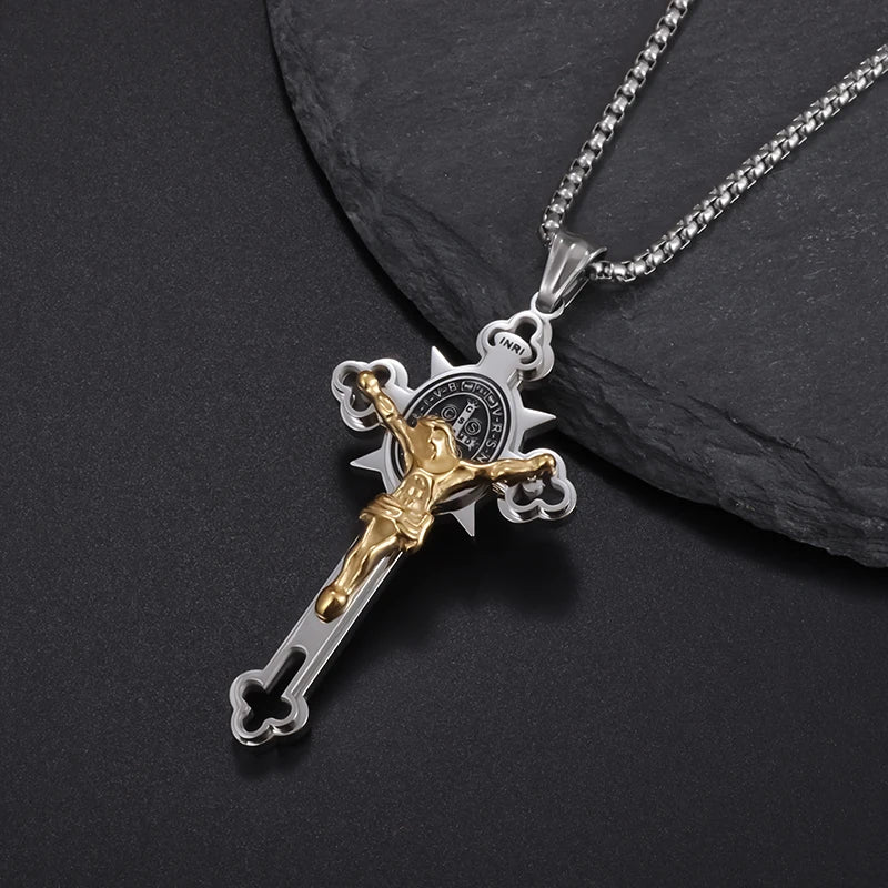 Saint Benedict Jesus Cross Necklace and Pendant style A