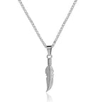 Silver Feather Necklace and Pendant