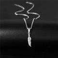 Silver Feather Necklace and Pendant