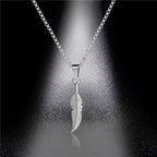 Silver Feather Necklace and Pendant